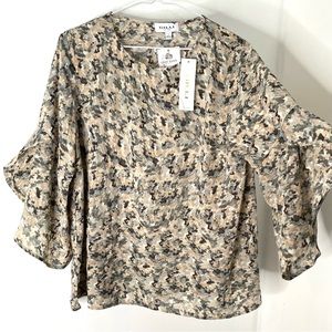 GILLI Blue Watercolour Flowy Top NWT